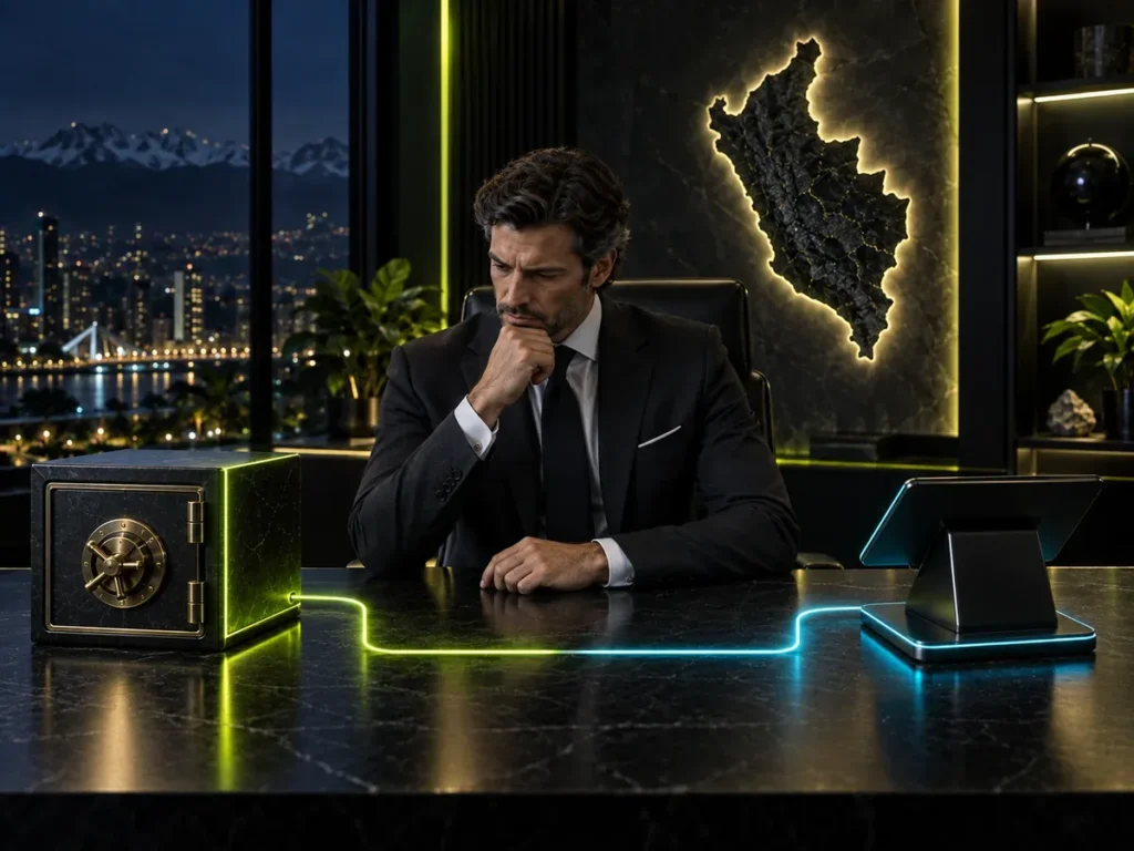 Visual editorial sobre cuenta bancaria internacional vs checkout