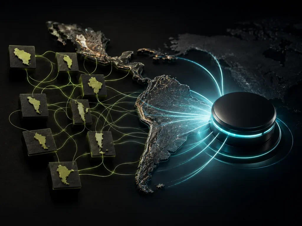Arquitectura de pagos latinoamericana comparando múltiples pasarelas por país con una plataforma global