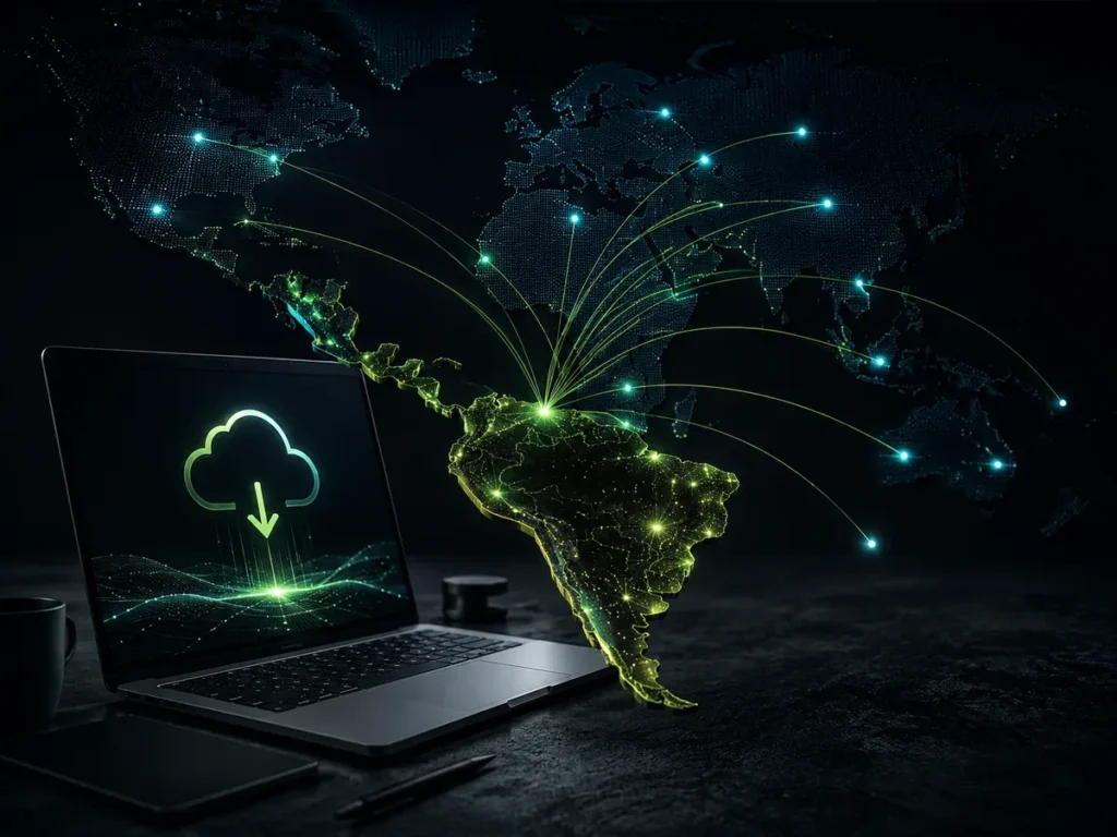 Creador latinoamericano vendiendo productos digitales a compradores internacionales con checkout, entrega y payout conectados
